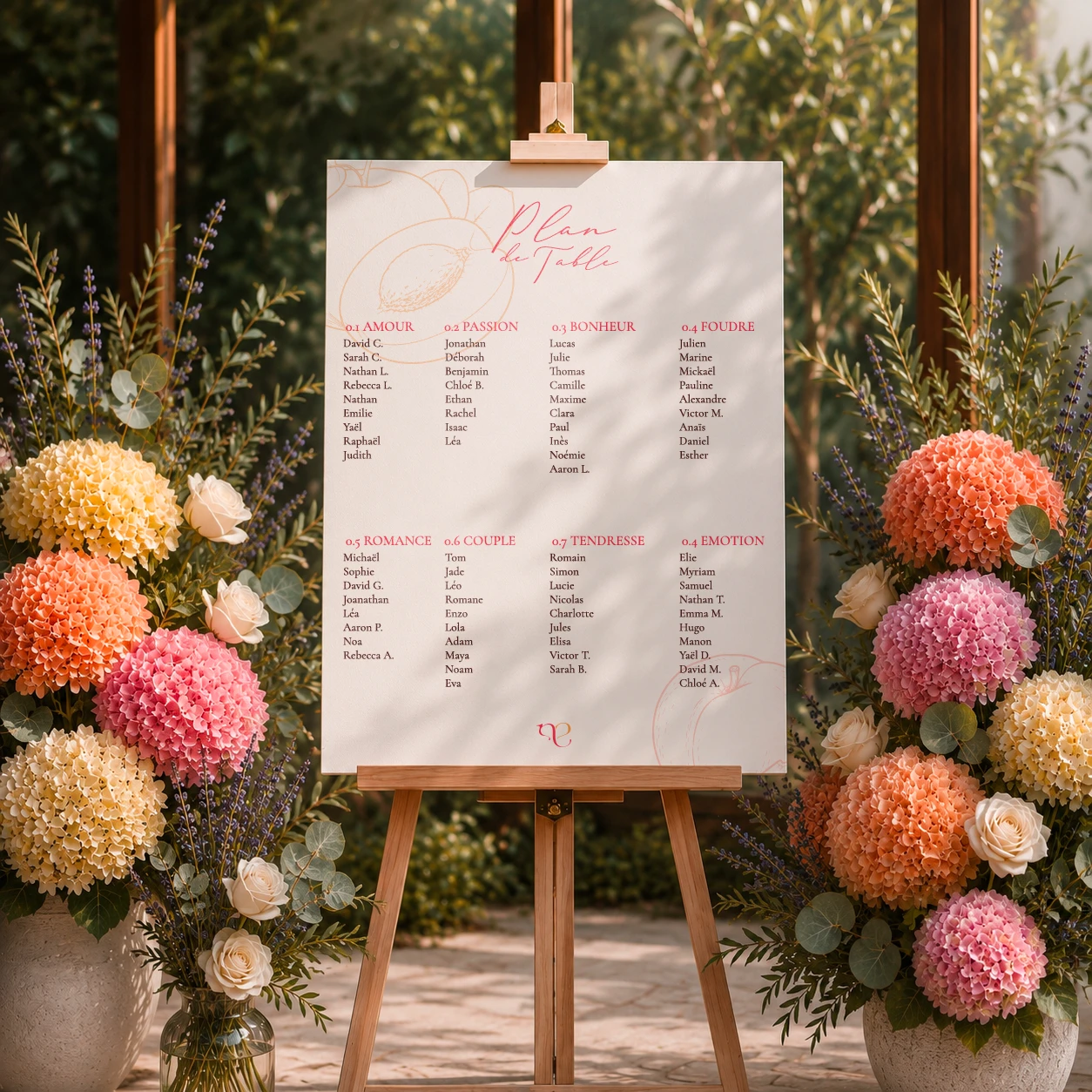 Plan de table du mariage